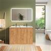 DEGHI Mobile bagno a terra 120 cm rovere gold cannettato con ante e lavabo - Clark