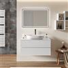 DEGHI Mobile bagno sospeso 100 cm 2 cassetti bianco lucido con top - Dallas