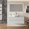 DEGHI Mobile bagno sospeso 120 cm 2 cassetti bianco lucido con top - Dallas