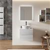DEGHI Mobile bagno sospeso 60 cm 2 cassetti bianco lucido con top - Dallas