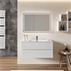 DEGHI Mobile bagno sospeso 100 cm 2 cassetti bianco lucido con lavabo - Dallas