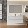 DEGHI Mobile bagno sospeso 120 cm 2 cassetti bianco lucido con lavabo - Dallas