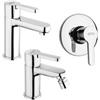 JACUZZI - RUBINETTERIA Set di miscelatori Jacuzzi - Rubinetteria bidet lavabo e incasso doccia per piletta click clack serie Flag
