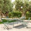 DEGHI Set pranzo con tavolo 150x80 cm e 4 sedie pieghevoli in acciaio verde marino - Faber