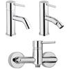 JACUZZI - RUBINETTERIA Set di miscelatori per lavabo bidet e esterno doccia Jacuzzi - Rubinetteria serie Gun ottone cromato