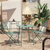 DEGHI Set bistrot tavolo 60x60 e 2 sedie pieghevoli in acciaio verde marino - Faber