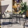 DEGHI Set bistrot tavolo 70x70 cm e 2 sedie in acciaio nero - Faber