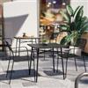 DEGHI Set bistrot tavolo 70x70 e 2 sedie con braccioli in acciaio nero - Faber