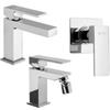 JACUZZI - RUBINETTERIA Set miscelatori lavabo bidet doccia a incasso per piletta click clack in ottone cromato Jacuzzi - Rubinetteria Linea Crux