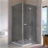 DEGHI Box doccia 95x100 cm a soffietto vetro anticalcare fumé e profilo cromo 195h - Flexy