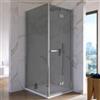 DEGHI Box doccia 95x80 cm a soffietto vetro anticalcare fumé e profilo cromo 195h - Flexy