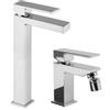 JACUZZI - RUBINETTERIA Set miscelatori lavabo alto e bidet per piletta click clack Jacuzzi - Rubinetteria Linea Crux