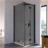 DEGHI Box doccia 95x70 cm a soffietto vetro anticalcare fumé e profilo nero opaco 195h - Flexy