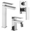 JACUZZI - RUBINETTERIA Set miscelatori lavabo bidet doccia a incasso con deviatore per piletta click clack Jacuzzi - Rubinetteria Linea Crux
