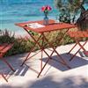 DEGHI Tavolo da giardino pieghevole 70x70 cm in acciaio terracotta - Atelier