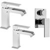 JACUZZI - RUBINETTERIA Set di miscelatori Jacuzzi - Rubinetteria serie Crux ottone cromato lavabo bidet incasso doccia