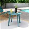 DEGHI Tavolino da giardino rotondo 50 cm in acciaio blu maldive - Goblin