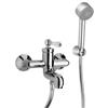 JACUZZI - RUBINETTERIA Miscelatore esterno vasca o doccia con doccino BRERA di Jacuzzi - Rubinetteria cromo e bianco