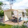 DEGHI Gazebo 3x3 m in acciaio caramello con telo scorrevole ecrù - Bodega