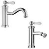JACUZZI - RUBINETTERIA Coppia miscelatori lavabo e bidet BRERA di Jacuzzi - Rubinetteria per piletta click clack ottone cromo e ceramica bianca