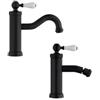 JACUZZI - RUBINETTERIA Coppia lavabo e bidet BRERA di Jacuzzi - Rubinetteria in ottone nero opaco e ceramica bianca
