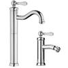 JACUZZI - RUBINETTERIA Miscelatore lavabo alto e bidet BRERA di Jacuzzi - Rubinetteria cromo e bianco per piletta click clack