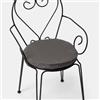 DEGHI Cuscino da esterno rotondo 38 cm per sedia in poliestere idrorepellente antracite con lacci - Joss