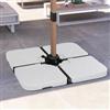 DEGHI Base ombrellone in polietilene bianco 4 pezzi 50x50 cm per ombrellone a palo laterale - Sotey