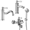 JACUZZI - RUBINETTERIA Set miscelatori lavabo bidet e vasca esterno con doccino Jacuzzi - Rubinetteria BRERA cromo e bianco