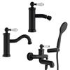 JACUZZI - RUBINETTERIA Set miscelatori lavabo bidet e vasca con doccino Jacuzzi - Rubinetteria BRERA nero e bianco