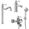 JACUZZI - RUBINETTERIA Set miscelatori lavabo bidet e vasca Jacuzzi - Rubinetteria BRERA cromo e bianco
