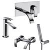 JACUZZI - RUBINETTERIA Set miscelatori lavabo a parete bidet e vasca serie Ray Jacuzzi - Rubinetteria arredo bagno