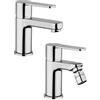 JACUZZI - RUBINETTERIA Coppia miscelatori lavabo e bidet Jacuzzi - Rubinetteria Opalia in ottone cromato per piletta e con tecnologia Energy Saving