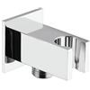 JACUZZI - RUBINETTERIA Supporto squadrato per doccetta cromato con presa acqua Jacuzzi - Rubinetteria