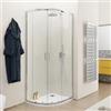 DEGHI Box doccia 80x100 cm semicircolare in vetro temperato trasparente telaio cromo 200h - Sky