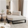 DEGHI Poltrona angolare in tessuto olefin beige e alluminio antracite - Haven