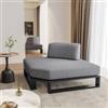 DEGHI Poltrona angolare in tessuto olefin grigio e alluminio antracite - Haven