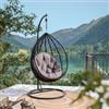 DEGHI Poltrona sospesa in acciaio nero e polyrattan grigio - Paloma
