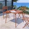DEGHI Tavolo da giardino 80x80 cm in acciaio terracotta - Faber