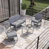 DEGHI Set relax 4 posti in acciaio e polyrattan grigio con cuscini antracite - Jerez
