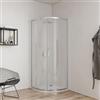 DEGHI Box doccia semicircolare 75x75 cm scorrevole con vetro trasparente e profilo cromo 200h - Skin