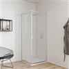 DEGHI Box doccia 80x80 cm angolare scorrevole con vetro trasparente e profilo cromo 200h - Skin