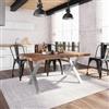 DEGHI Tavolo 180x90 in legno di mango con gambe in acciaio a X 8x4 cromate - Freia Mango