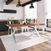 DEGHI Tavolo 200x100 cm in legno di mango con gambe in acciaio a X 8x4 cm cromate - Freia Mango