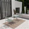 DEGHI Set bistrot tavolo pieghevole 60x60 cm e 2 sedie in acciaio verde marino - Faber