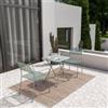 DEGHI Set bistrot tavolo pieghevole 60x60 cm e 2 sedie con braccioli in acciaio verde marino - Faber