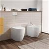DEGHI Sanitari filomuro ceramica vaso con bidet e sedile SoftClose - Volga