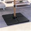 DEGHI Base ombrellone in polietilene nero 4 pezzi 50x50 cm per ombrellone a palo laterale - Sotey