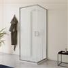 DEGHI Box doccia 3 lati 75x75x75 cm doppio scorrevole con vetro stampato e profilo cromo 200h - Skin