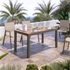 DEGHI Tavolo allungabile 140/210x77 cm in alluminio tortora con top effetto legno miele - Carioca Wood